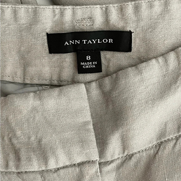 Ann Taylor | Ankle Trouser Pants Linen Blend Hook & Bar Straight Leg - Picture 6 of 9